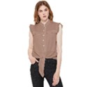 Mocha Mousse Hex Code #a47864 Frill Detail Shirt View1