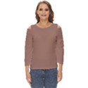 Mocha Mousse Hex Code #a47864 Cut Out Wide Sleeve Top View1