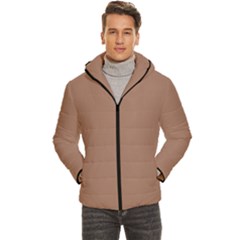 Mocha Mousse Hex Code #a47864 Men s Hooded Quilted Jacket