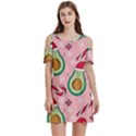 Avo Merry Christmas, Candies, Candy Cane Women s Cold Shoulder Round Neck Mini Dress View1