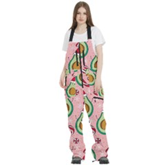 Avo Merry Christmas, Candies, Candy Cane Women s Front Zip Ski And Snowboard Bib Pants