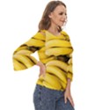 Bananas, Macro, Fruits, Ripe Bananas Cut Out Wide Sleeve Top View3