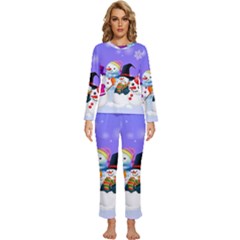 Let s Have Fun With Snowmen Womens  Long Sleeve Lightweight Pajamas Set