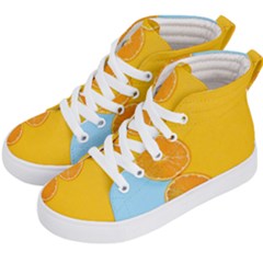 Orange, Slices, Fruit, Citrus Kids  Hi-top Skate Sneakers