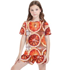 Peorange, Fruit, Citrus Kids  T-shirt And Sports Shorts Set