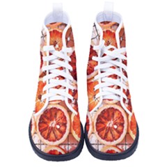 Peorange, Fruit, Citrus Men s High-top Canvas Sneakers