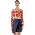 Peorange, Fruit, Citrus Long Sleeve Off Shoulder Crop Top View1