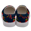 Strawberry Texture, Blue Background With Strawberries Men s Canvas Slip Ons View4