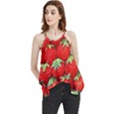 Strawberry Texture, Macro, Ripe Strawberry Flowy Camisole Tank Top View1