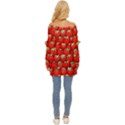 Strawberry Texture, Macro, Ripe Strawberry Off Shoulder Chiffon Pocket Shirt View4