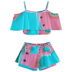 Watermelon, Fruit Kids  Off Shoulder Skirt Bikini