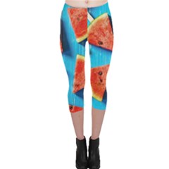 Watermelons, Fruits Capri Leggings 