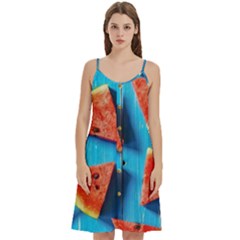 Watermelons, Fruits Women s Spaghetti Strap Pullover Cami Dress