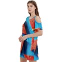 Watermelons, Fruits Women s Cold Shoulder Round Neck Mini Dress View2