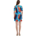Watermelons, Fruits Women s Cold Shoulder Round Neck Mini Dress View4