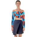 Watermelons, Fruits Long Sleeve Off Shoulder Crop Top View1
