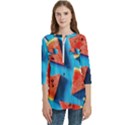 Watermelons, Fruits Women s Zip Front V-Neck 3/4 Sleeve Casual Top Pocket Shirt View1