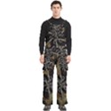 Abstract Ornate Organic Texture Design Print Men s Side Zip Front Pouch Ski And Snowboard Bib Pants	 View1