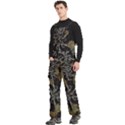 Abstract Ornate Organic Texture Design Print Men s Side Zip Front Pouch Ski And Snowboard Bib Pants	 View2