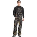 Abstract Ornate Organic Texture Design Print Men s Side Zip Front Pouch Ski And Snowboard Bib Pants	 View3