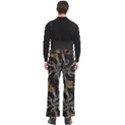 Abstract Ornate Organic Texture Design Print Men s Side Zip Front Pouch Ski And Snowboard Bib Pants	 View4