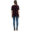 Small Cute Hearts  V-Neck Split Shoulder Casual T-Shirt View4