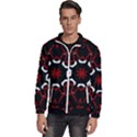Red Shapes Mandala   Men s High Neck Windbreaker View1