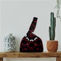 Red Shapes Mandala   Japanese Wrist Knot Bag View1