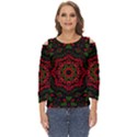Purple, Blue And Pink Eyes Abstract Forms Geometric Cut Out Wide Sleeve Top View1