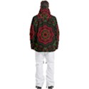 Purple, Blue And Pink Eyes Abstract Forms Geometric Men s Multi Pockets Zip Ski and Snowboard Waterproof Breathable Jacket View4
