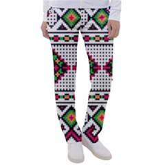 Ukrainian Folk Seamless Pattern Ethnic Ornament Border Element Traditional Women s Casual Pants