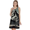 Mountains Round Neck Sleeve Casual Dress With Pockets View3