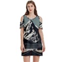Mountains Women s Cold Shoulder Round Neck Mini Dress View1