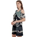Mountains Women s Cold Shoulder Round Neck Mini Dress View2