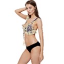 Thinker Sculpture Design Geometric Low Cut Ruffle Edge Bikini Top View2