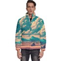 Mountains Countryside Agriculture Men s Puffer Bubble Jacket Coat View1