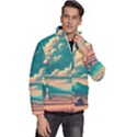 Mountains Countryside Agriculture Men s Puffer Bubble Jacket Coat View3