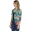 Mountains Countryside Agriculture Women s One-Button 3/4 Sleeve Short Jacket View2