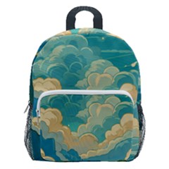 Mountains Rural Countryside Sky Kids  Age 5-10 Lightweight School Backpack With Side Pockets