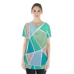 Geometric Colors  Pool Skirt Hem Sports Top