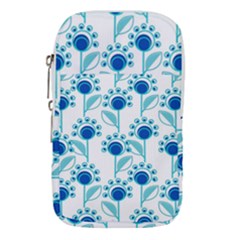Blue Daisy Minimalist Leaves   Waist Pouch (small)