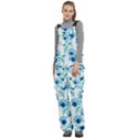 Blue Daisy Minimalist Leaves   Women s Side Zip Front Pouch Ski And Snowboard Bib Pants	 View2