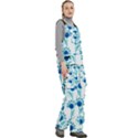 Blue Daisy Minimalist Leaves   Women s Side Zip Front Pouch Ski And Snowboard Bib Pants	 View3