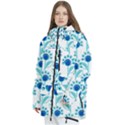 Blue Daisy Minimalist Leaves   Women s Multi Pockets Zip Ski and Snowboard Waterproof Breathable Jacket View2