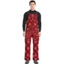 Illustrations Red Abstract Pattern Seamless Texture Men s Side Zip Front Pouch Ski And Snowboard Bib Pants	 View1