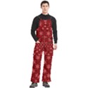 Illustrations Red Abstract Pattern Seamless Texture Men s Side Zip Front Pouch Ski And Snowboard Bib Pants	 View3