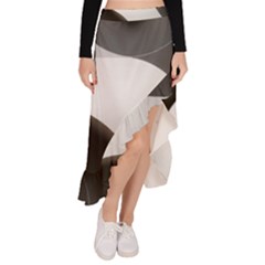 Geometric Design O6 Asymmetrical Ruffle Hem Skirt 