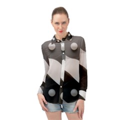 Geometric Design O6 Long Sleeve Chiffon Shirt