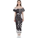 Geometric Design 09 Bardot Ruffle jumpsuit View1