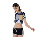 Geometric Design 10 Tie Back Short Sleeve Crop T-Shirt View2